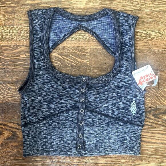 🆕FP Movement by Free People Swan Song Cami Black Heather NEW! - Picture 4 of 7